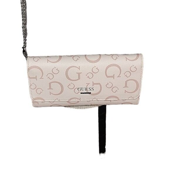 GUESS‎ Women's  Foldover Crossbody Purse Cream/Beige Pockets Lightweight Party - Picture 8 of 8